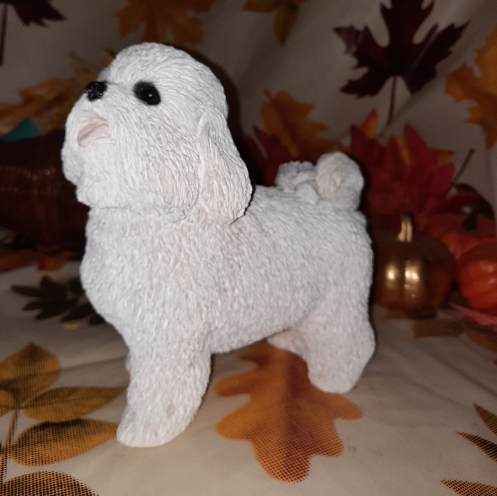 Sandicast stone critters dog, bichon
